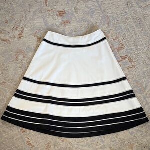 Ann Taylor Elegant Black and White Striped Skirt